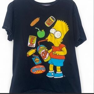Hanes Black Women's T-Shirt with Bart Simpson Design